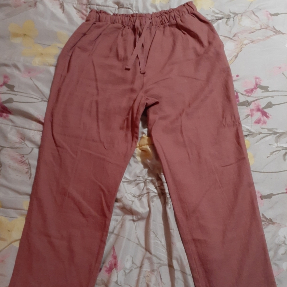 2 pair Size Large mauve and black drawstring pants
